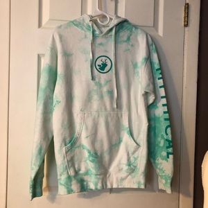 New without tags Good Mythical Morning white and green tye dye hoodie.